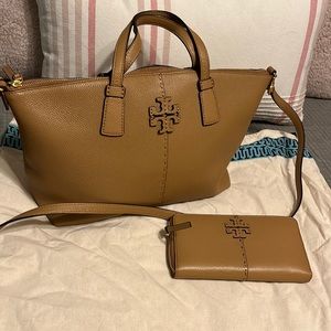 Tory Burch McGraw satchel and continental wallet